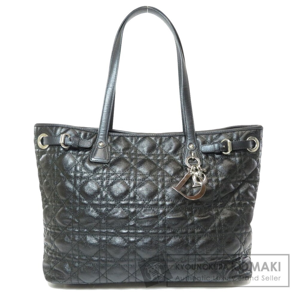 Christian Dior Logo Charm Tote Bag Canvas